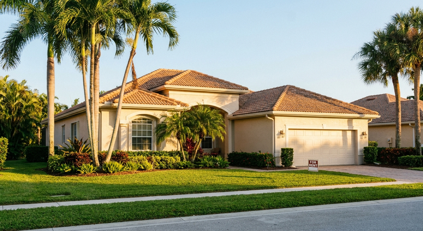 Single-family rental home exterior in South Florida
